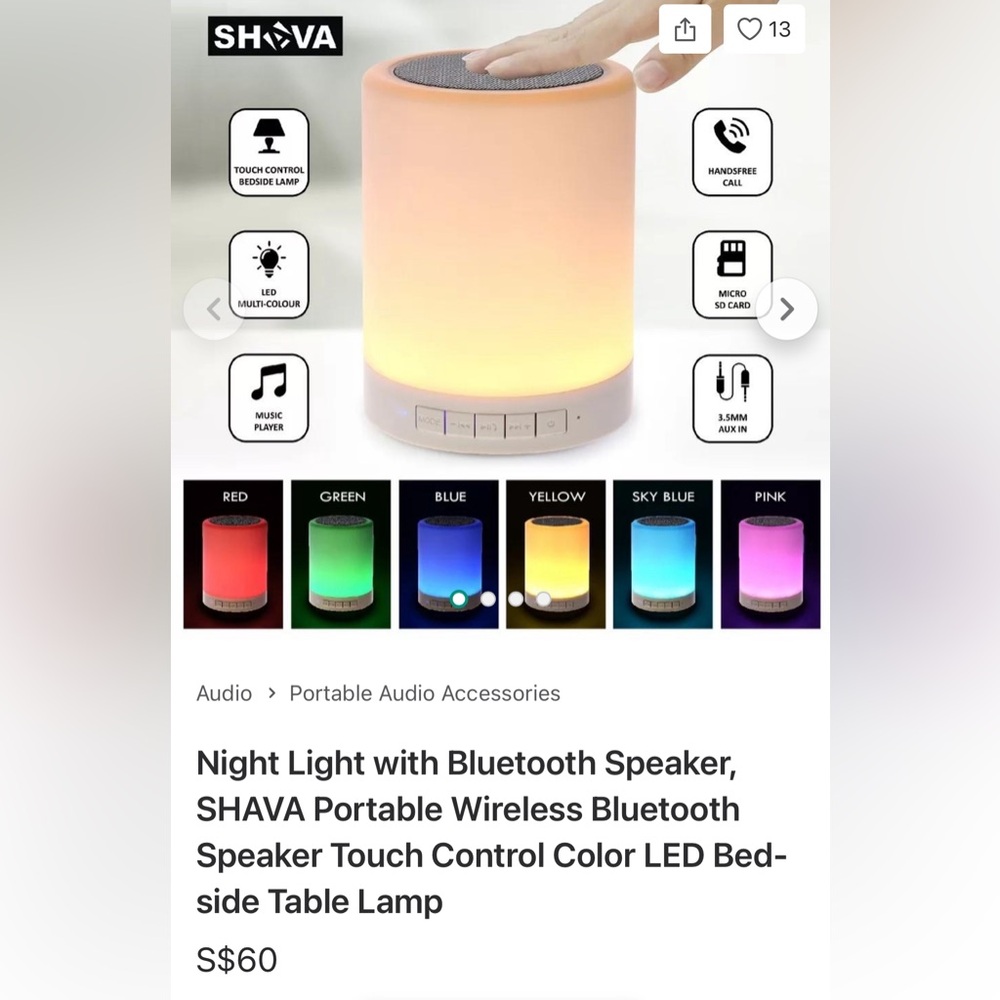 Bluetooth speaker with nightlight